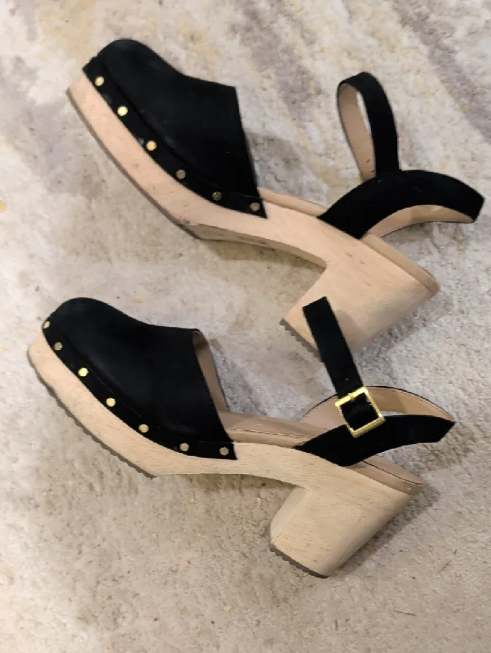 LOFT Black Suede Sandals
